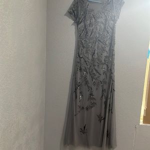Beautiful evening gown silver color size 8